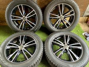 美品　205/55R16 91Q BRIDGESTONE BLIZZAK VRX2 スタッドレス バリ山4本セット　16x6.5J ET 45 PCD 100 5H プリウス　スバル車等