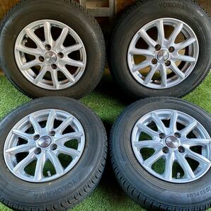 美品 155/80R13 79Q IG50 YOKOHAMA iceGUARD IG50 PLUS スタッドレス バリ山13x5J ET 36 PCD 4Hx100 軽自動車用 マーチデミオ等の画像1