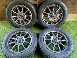 美品　155/65R13 73Q BRIDGESTONE BLIZZAK VRX2 2021年製　スタッドレス バリ山4本セット　13x4J ET 42 PCD 4Hx100 軽自動車用