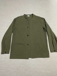 BIG DUG made in japan ヘリンボーン スタンド マオ カラー ジャケット カバーオール JACKET ミリタリー ワーク ジャケット XL オリーブ