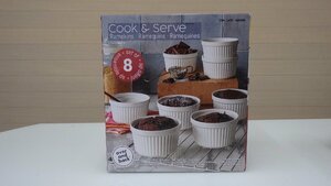 H162-1648340 展示品 RAMEKIN & PC セット ココット 8個セット ホワイト 耐熱 陶器 卵料理 オーブン 電子レンジ 食洗器 対応