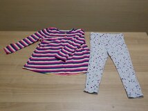 t219-1516347 Kid's セットアップ US/5 日本/100～110ｃｍ グレー ターコイズ ピンク ストライプ ポリエステル100％ 女の子_画像3