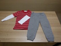 t225-1516347 タグ外れ Kid's セットアップ US/3T 日本/90～100ｃｍ グレー ホワイト ブラック レッド ストライプ 消防車 男の子 パジャマ_画像3