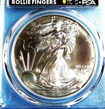 ★★ 最高鑑定 シルバーイーグル 2021-s T-1 Emergency MLBレジェンド Rollie Fingers 直筆サイン １$ .999銀貨 PCGS MS70 ★★_画像3