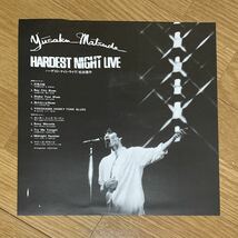 【中古LP 】松田優作　ハーデスト・ナイト・ライヴ　帯付き　国内盤_画像3