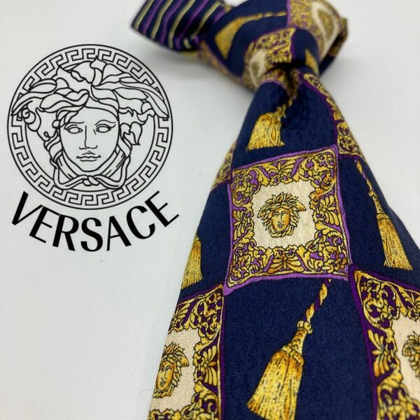 【美品】GIANNI VERSACE /ヴェルサーチ　ネクタイ　総柄