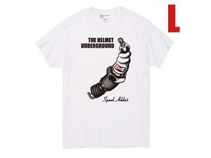 THE HELMET UNDERGROUND T-shirt WHITE L/ヘルメットアンダーグラウンドバナナchampionplugチャンピオンプラグアライシンプソン立花バイク
