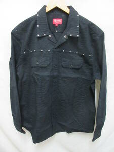 1000円スタート シュプリーム Supreme Studded Work Shirt スタッズワークシャツ 黒L