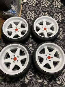 326power ヤバキング ホワイト 1P 深リム 18インチ 9.5J 10.5Jシルビア 180sx JZX100 チェイサー マークII クレスタ ローレル スカイライン