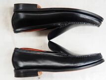 60s J&M Hand Sewn Front Slip-on shoes ジョンストンアンドマーフィー ブラックスリップオンシューズ_画像5