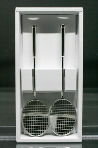  badminton racket * spoon ( silver 2 ps boxed )