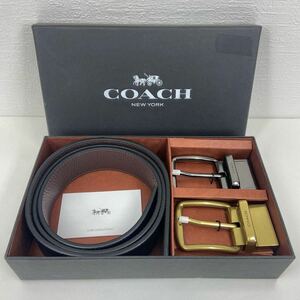 【新品未使用】コーチCOACH ベルト メンズベルト リバーシブル ブラック ブラウン ビジネス レザー a023