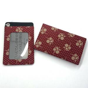 [ new goods * unused ] seal . shop in tenya Uehara . 7 card-case ticket holder card-case red color 2. set deer leather id011