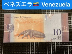 4011315.世界の紙幣-【南米】-【ベネズエラ】2018年10ボリバル　ピン札