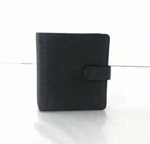 【HI1295】LOUISVUITTON ルイヴィトン ポルトビエ コンパクト MU0987 エピ ノワール 二つ折り財布 小銭入れ お札入 ウォレット レザー 財布