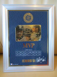 ■50度数 テレカ【イチロー/ICHIRO #51★2001 MVP of American League】サイン(印刷)入　フレーム 額入り SEATTLE MARINERS　#AE22914809