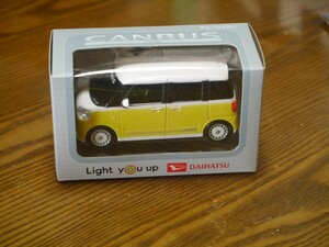 非売品 DAIHATSU 　CANBUS　キャンバス プルバックカー ミニカー シャイニングホワイトパール ×シトラスイエロークリスタルシャイン