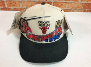 NBA Bulls ブルズ 1996 チャンピオン ロッカールーム キャップ Logo Athletic タグ付き ユーズド