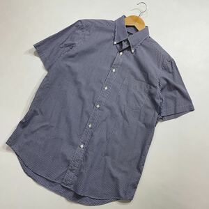 288 Maker's Shirt 鎌倉 メーカーズシャツ カマクラ チェック 半袖 ボタンダウン ワイシャツ サイズL 日本製 ビジネス オフィス 40106S