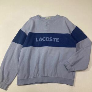 245 CHEMISE LACOSTE 90s ハーフボタン スウェット 長袖トップス HOME WEAR 文字ワニ ラコステ ビッグロゴ ヴィンテージ 40124C