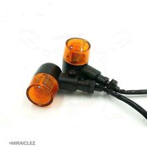 ヨーロピアン ウインカー 円筒型 ライト ランプ 2個 丸型 黒 オレンジ ゼファー400 CB750 Z750 モンキー TW200 インボイス対応_画像9