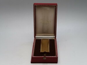 【青】011612CARTIER　カルティエ　ガスライター　ゴールド　箱付　火花確認済　