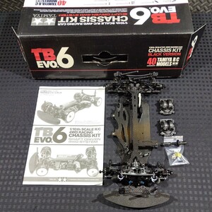 タミヤ 1/10 RC TB EVO.6 ブラックバージョン 【未走行】TAMIYA 40th ANNIVERSARY KIT 4WDシャフトドライブシャーシ