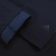 P941 新品 アディダス 中厚 ストレッチ テーラードジャケット adidas ゴルフ スリーライン (サイズ:XL) ネイビー_画像5