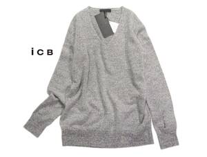 未使用 iCB アイシービー 羊毛 ウール カシミヤ Vネック ニットプルオーバー セーター S