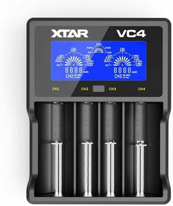 18650リチウム充電器 XTAR VC4 電池充電器 3.6V/3.7Vリチウムイオン電池 10400～32650 1.2V ニ