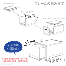 衣装ケース 収納ケース プラスチック 引き出し チェスト 4段 押入れ クローゼット おしゃれ リフラスPF352（ライトブルー）_画像10