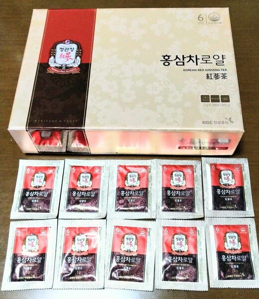 ★高濃縮極上プレミアム高麗人参茶『正官庄６年根紅参茶☆茶ラベル』《ROYAL》お試し１０袋