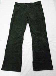 s3557　Levi's　ブーツカットコーデュロイパンツ　リーバイス　517　W34　L33　ジーンズ　　34インチ　　グリーン C0517-00