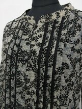 y9627 極美品 CHRISTIAN AUJARD　フロッキーシャツワンピース 11Tサイズ　総柄　花柄　日本製　イトキン　クリスチャンオジャール　_画像2