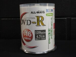 a7694　未開封品　ALL-WAYS　リーダーメディアディスク　DVD-R　120分　4.7GB　CPRM対応　100DISCS