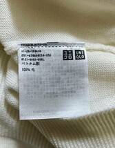 ユニクロ UNIQLO エクストラファインメリノクルーネックセーター ホワイト 白 アイボリー プルオーバー ニット トップス 長袖_画像4