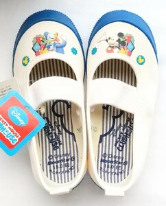  не использовался * хранение товар / Mickey Mouse & Donald Duck 15cm Kids спортивные туфли MOONSTAR moon Star обувь обувь новый . период посещение детского сада посещение школы синий 