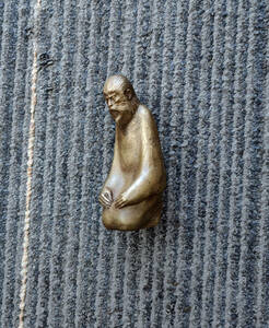 1円～銅製「座る猿」高12cm 重695g・銅造猿・銅猴子・銅サル・さる・干支申 置物