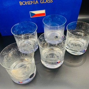 ボヘミアグラス グラス セット コップ BOHEMIA GLASS 花柄 ガラス 食器 1円出品 セット 高級 セット 5個 ヨーロッパ 欧米 文化 趣味 13121