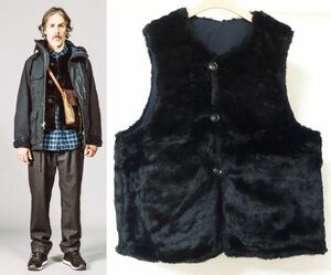 17AW Engineered Garments engineered garments Over Vest Fur/Nyco Ripstop over the best XL reversible 