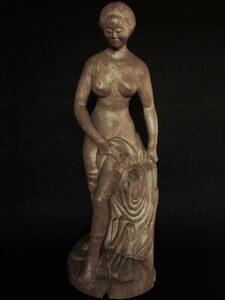 特大　彫刻家　木彫　美人女性　裸婦像　人形　縁起物　置物　古美術　古玩