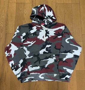 新品未使用L Supreme SMALL BOX LOGO DRAWCORD HOODED SWEATSHIRT RED CAMO シュプリーム スモールボックスロゴ パーカ フーディ カモ