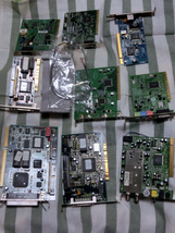 PCカード13枚(VGA,SCSI,SOUND,LAN,TV.MODEM)＋周辺機器セット JUNK_画像1