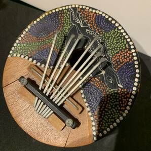 カリンバ 2つセット 民族楽器 木製 ココナッツ アジアン 親指ピアノ ハンドオルゴール アフリカ バリ島 現状品の画像2