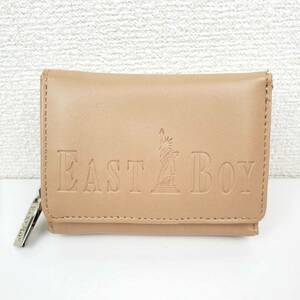 【未使用】EASTBOY 折りたたみ財布 3つ折り コンパクト ベージュ シンプル ブランドチャーム付き イーストボーイ プレゼント 誕生日 ギフト