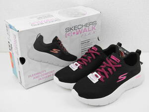 【未使用】 レディース スケッチャーズ SKECHERS WIDE FIT GO WALK FLEX-ALANI スニーカー ブラック/ホットピンク 24cm【1093】