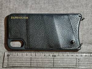 【美品中古】BANDOLIER iPhone XR用 スマホカバー スマホケース 黒色 バンドリヤーブランド 携帯電話アイフォン用カバー/ケース