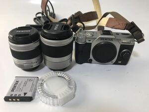 1000円~■★通電確認のみ★PENTAX Q7 ミラーレス一眼カメラ 15-45mm 5-15mm ダブルレンズ★okoy2383234-326★t8456