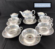 1000円〜■★WEDGWOOD ★ウェッジウッド ターコイズ C&S ティーポット シュガーポット クリーマー 洋食器 まとめ★okoy2410156-4★c10766_画像1