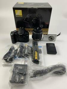 1000円~■★通電確認のみ★Nikon D5000 18-55 VR Kit Canon PowerShot A2300 デジタル一眼レフカメラ まとめ★okoy2432299-324★t8562